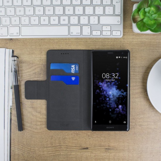 Olixar Leather-Style Sony Xperia XZ2 Wallet Stand Case - Black
