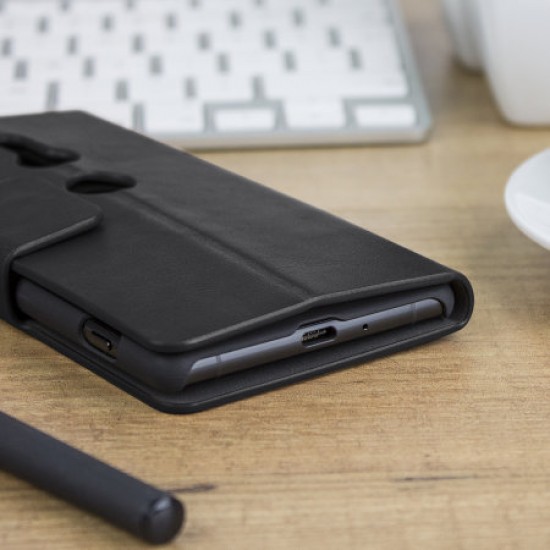 Olixar Leather-Style Sony Xperia XZ2 Wallet Stand Case - Black