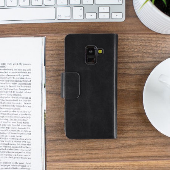Olixar Leather-Style Samsung Galaxy A8 Wallet Stand Case - Black