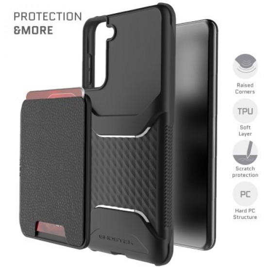 Ghostek Exec 4 Samsung Galaxy S21 Plus Leather Wallet Case - Black