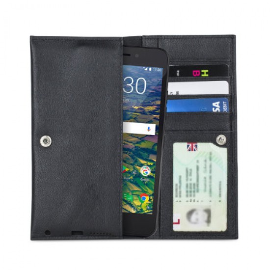 Olixar Primo Genuine Leather EE Hawk Pouch Wallet Case - Black