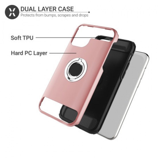 Olixar ArmaRing iPhone 11 Finger Loop Tough Case - Rose Gold