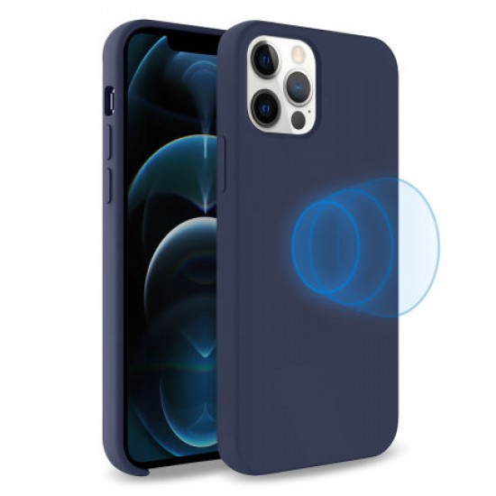 Olixar iPhone 12 Pro MagSafe Compatible Silicone Case - Deep Blue