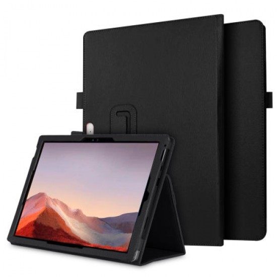 Olixar Leather-style Microsoft Surface Pro 7 Stand Case - Black