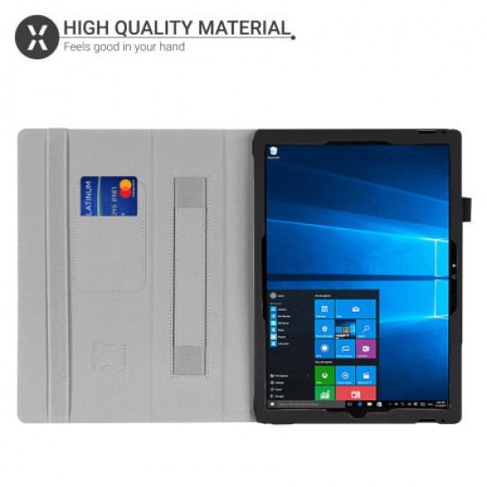 Olixar Leather-style Microsoft Surface Pro 7 Stand Case - Black
