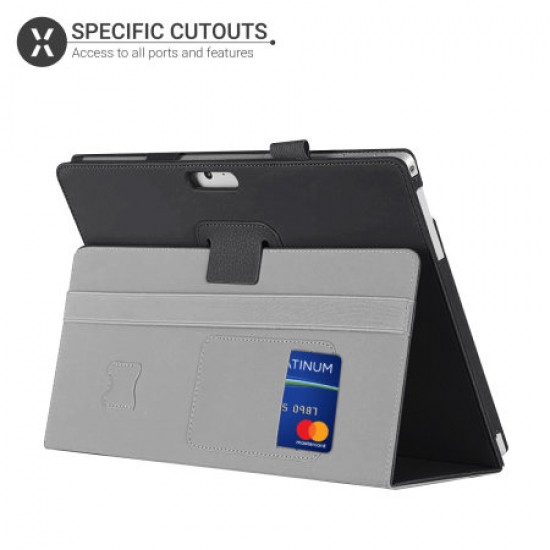 Olixar Leather-style Microsoft Surface Pro 7 Stand Case - Black
