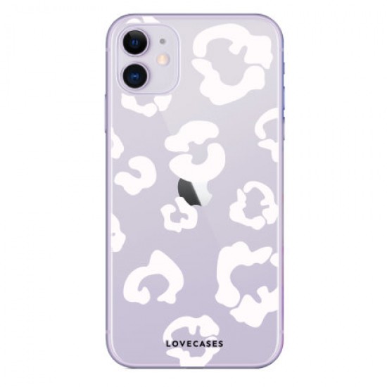 LoveCases iPhone 11 Leopard Print Case- Clear White LoveCases iPhone 11 Leopard Print Case- Clear White