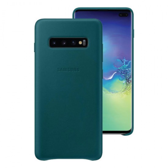 Official Samsung Galaxy S10 Plus Leather Cover Case - Green
