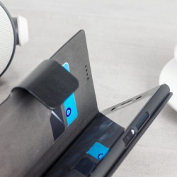 Olixar Leather-Style Sony Xperia XZ Premium Wallet Stand Case - Black