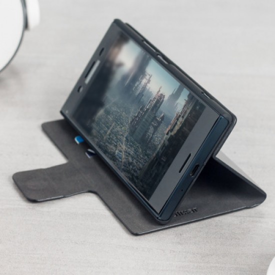 Olixar Leather-Style Sony Xperia XZ Premium Wallet Stand Case - Black