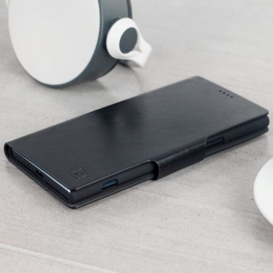Olixar Leather-Style Sony Xperia XZ Premium Wallet Stand Case - Black