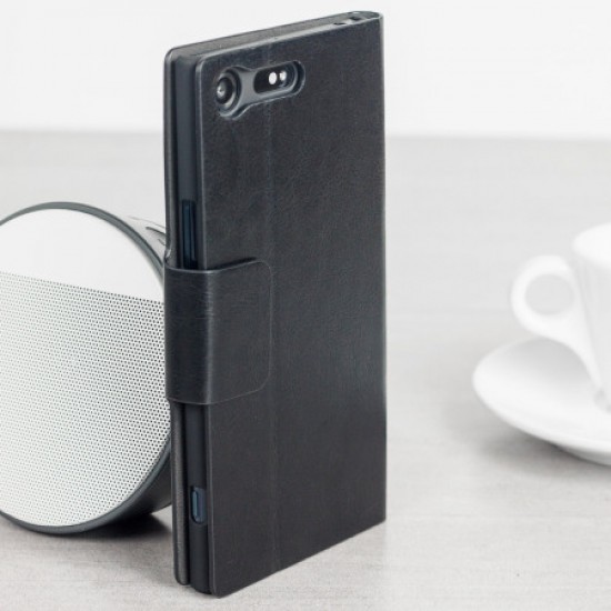 Olixar Leather-Style Sony Xperia XZ Premium Wallet Stand Case - Black