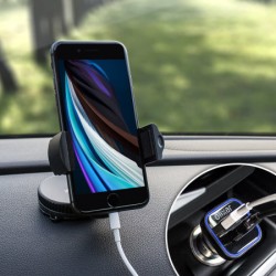 Olixar DriveTime iPhone SE 2020 Car Holder, Cable, Charger In-Car Pack