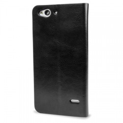 Olixar Leather-Style ZTE Blade S6 Wallet Stand Case - Black