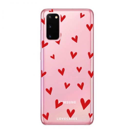 LoveCases Samsung Galaxy S20 Hearts Clear Phone Case LoveCases Samsung Galaxy S20 Hearts Clear Phone Case