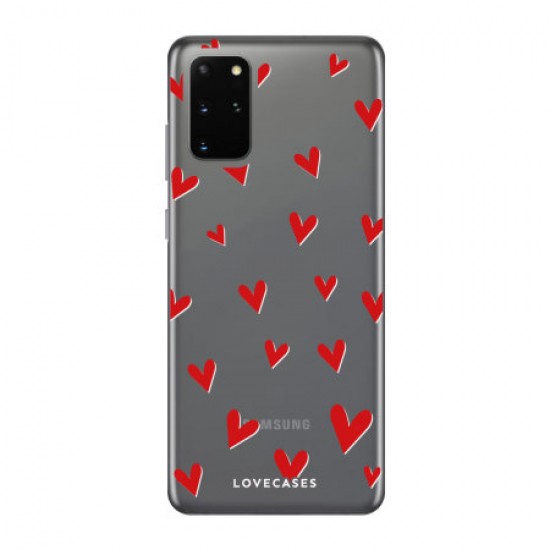 LoveCases Samsung S20 Plus Hearts Clear Phone Case LoveCases Samsung S20 Plus Hearts Clear Phone Case