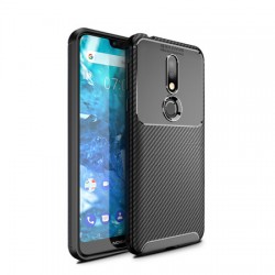 Olixar Nokia 7.1 Carbon Fibre Case - Black