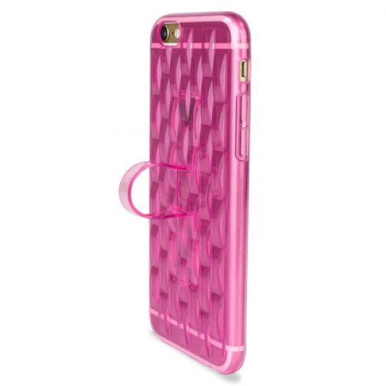 FlexiLoop iPhone 6S Plus Gel Case with Finger Holder - Rose Pink