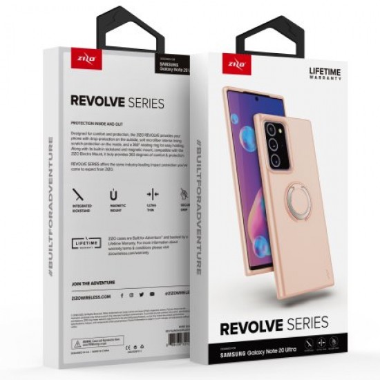 Zizo Revolve Samsung Galaxy Note 20 Ultra Ring Case - Rose Quartz Zizo Revolve Samsung Galaxy Note 20 Ultra Ring Case - Rose Quartz