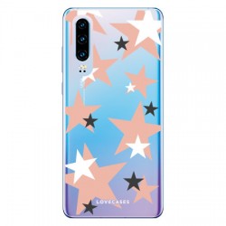 LoveCases Huawei P30 Pink Star Clear Phone Case