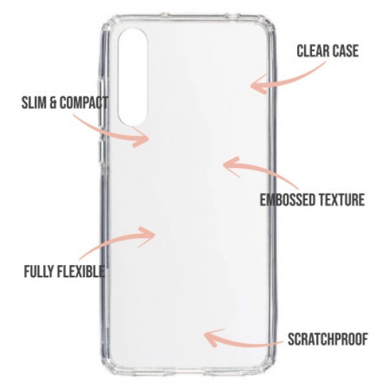 LoveCases Huawei P30 Pink Star Clear Phone Case LoveCases Huawei P30 Pink Star Clear Phone Case