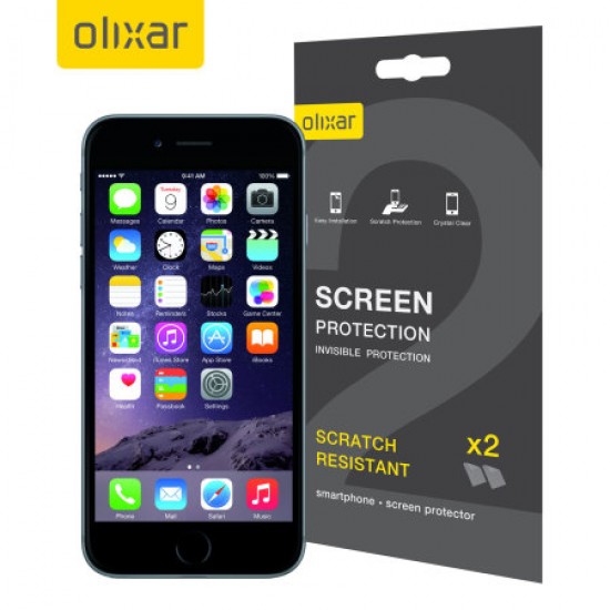 Olixar iPhone 6S TPU Film Screen Protector 2-in-1 Pack