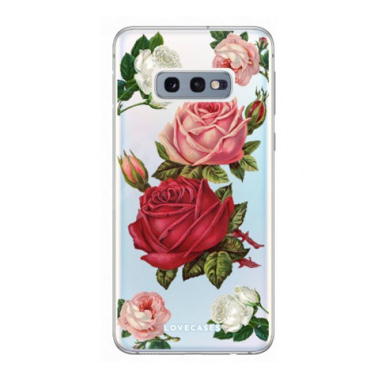 LoveCases Samsung S10e Roses Clear Phone Case LoveCases Samsung S10e Roses Clear Phone Case