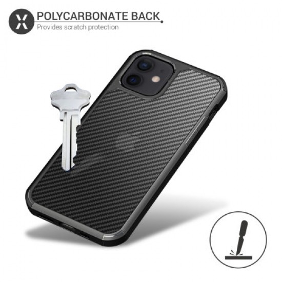 Olixar ExoShield Carbon iPhone 12 Bumper Case - Black