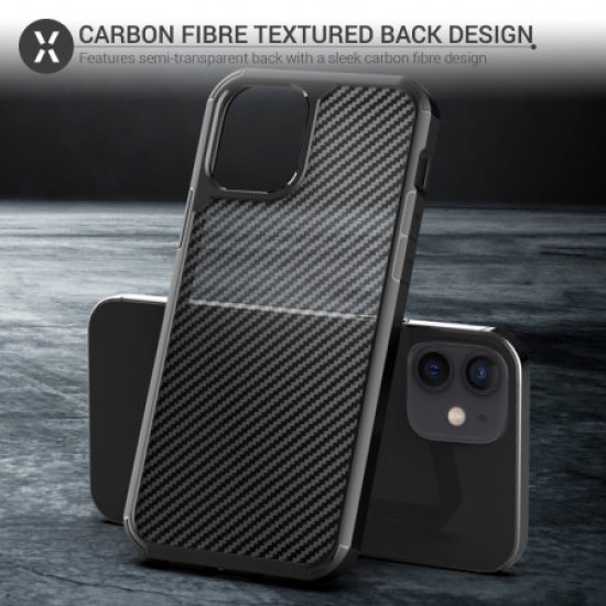 Olixar ExoShield Carbon iPhone 12 Bumper Case - Black