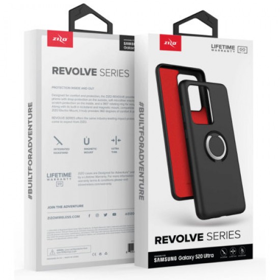 Zizo Ultra Thin Revolve Series Galaxy S20 Ultra Ring Case- Black Zizo Ultra Thin Revolve Series Galaxy S20 Ultra Ring Case- Black