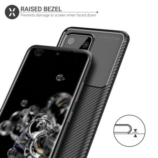 Olixar Carbon Fibre Samsung Galaxy S20 Ultra Case - Black