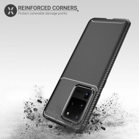Olixar Carbon Fibre Samsung Galaxy S20 Ultra Case - Black