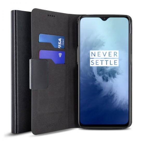 Olixar Leather-Style OnePlus 7T Wallet Stand Case - Black