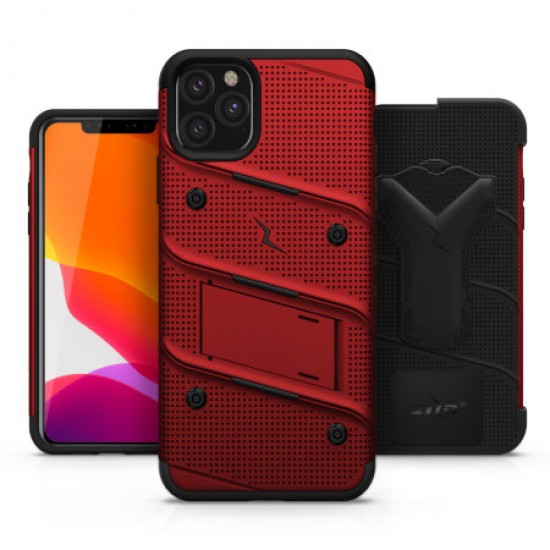Zizo Bolt Series iPhone 11 Pro Max Case & Screen Protector - Red/Black