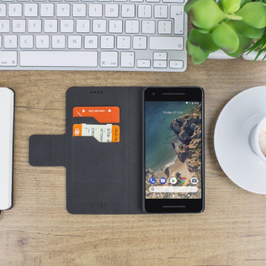 Olixar Leather-Style Google Pixel 2 Wallet Case - Black