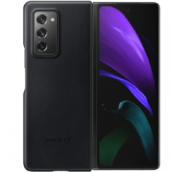 Official Samsung Galaxy Z Fold 2 5G Genuine Leather Cover Case - Black