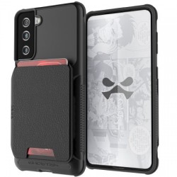 Ghostek Exec 4 Samsung Galaxy S21 Genuine Leather Wallet Case - Black