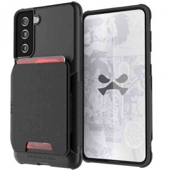 Ghostek Exec 4 Samsung Galaxy S21 Genuine Leather Wallet Case - Black