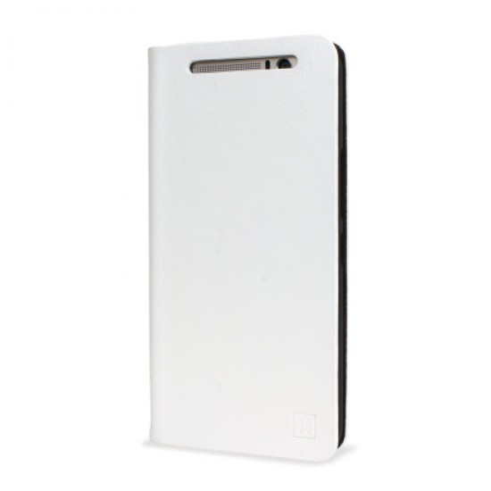 Olixar Leather-Style HTC One M9 Plus Wallet Stand Case - White