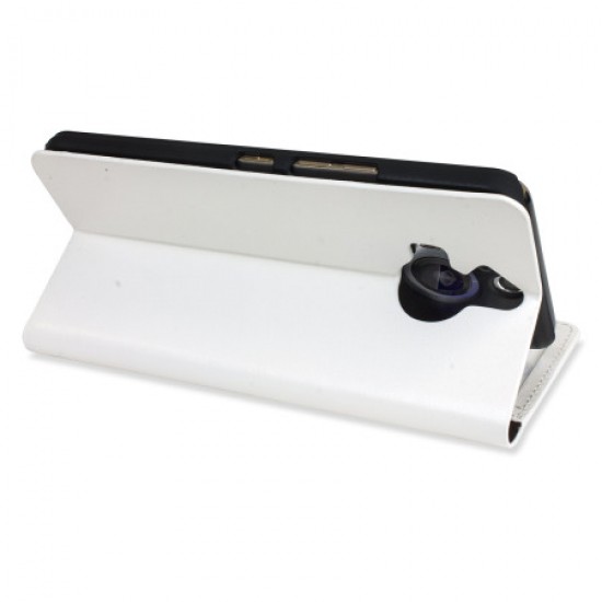 Olixar Leather-Style HTC One M9 Plus Wallet Stand Case - White