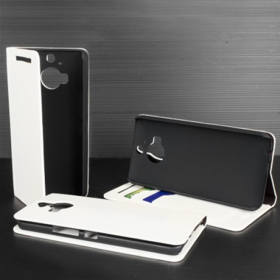 Olixar Leather-Style HTC One M9 Plus Wallet Stand Case - White