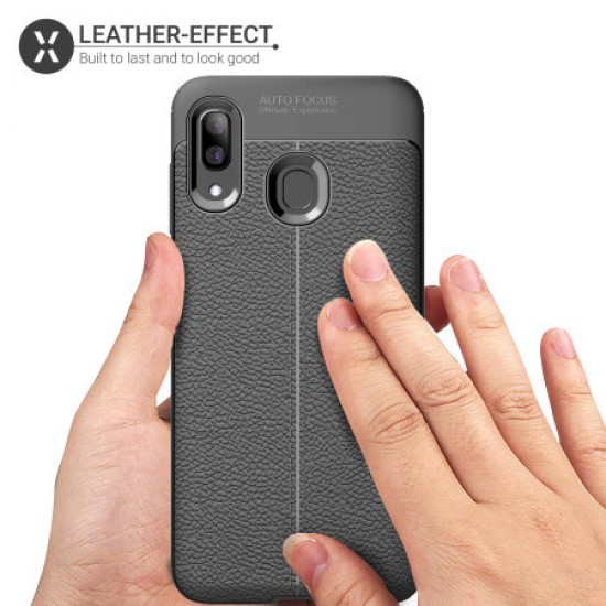 Olixar Attache Samsung Galaxy A40 Leather-Style Case - Black