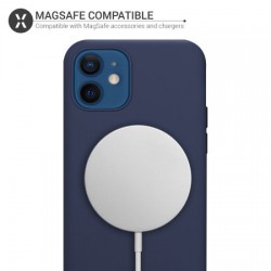 Olixar iPhone 12 MagSafe Compatible Silicone Case - Deep Blue