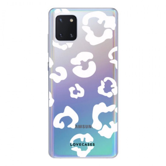LoveCases Samsung Galaxy Note 10 Lite White Leopard Clear Phone Case LoveCases Samsung Galaxy Note 10 Lite White Leopard Clear Phone Case