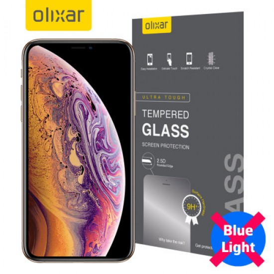 Olixar iPhone XS Max Anti-Blue Ray Tempered Glass Screen Protector