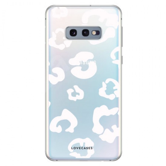 LoveCases Samsung S10e Leopard Print Case - Clear White LoveCases Samsung S10e Leopard Print Case - Clear White