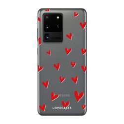 LoveCases Samsung Galaxy S20 Ultra Hearts Clear Phone Case