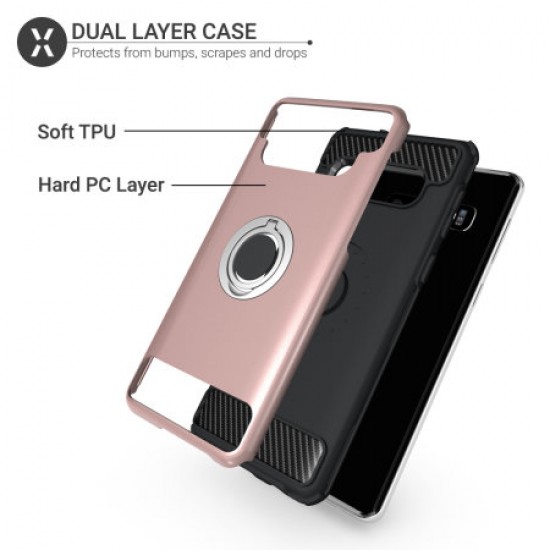 Olixar ArmaRing Samsung Galaxy S10 Finger Loop Tough Case - Rose Gold