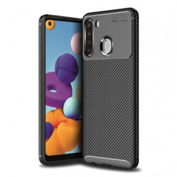 Olixar Carbon Fibre Samsung Galaxy A21 Case - Black