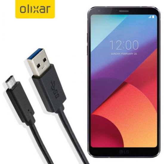 Olixar USB-C LG G6 Charging Cable - Black 1m